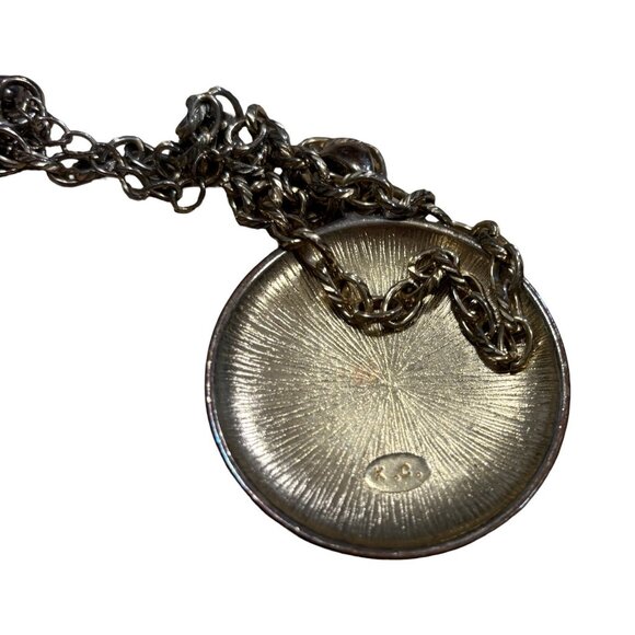 Kenneth Cole Mother Of Pearl Pink Salmon Abalone Pendant Necklace Signed - Picture 2 of 8